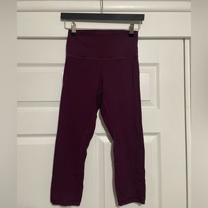 lululemon Align Pant Crop Length. Size 6. Dark purple/maroon